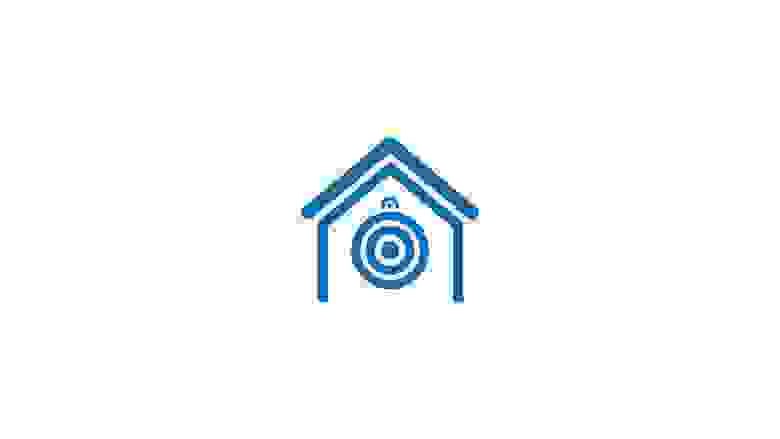 Blue Icon of a Home Air Rifle Range with Target